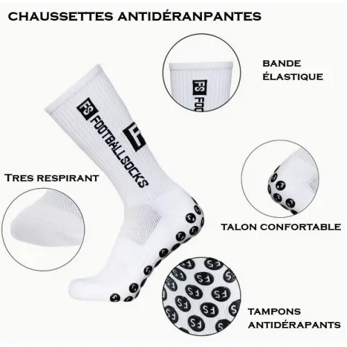 Chaussettes Antidérapantes Football Socks Blanche pour Enfant 